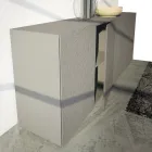 Buffet 4 portes en Mdf laqué boue avec bas-relief Made in Italy - Lolla Viadurini