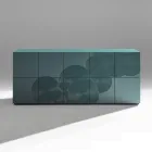 Buffet 5 portes en MDF laqué avec décor gravé et fini à la main - Motif crabe Viadurini