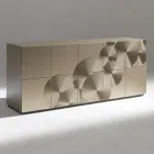 Buffet 5 portes en MDF laqué avec décor gravé et fini à la main - Motif crabe Viadurini