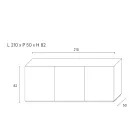 Buffet à 3 portes et 3 étagères intérieures, décor en aluminium de fonderie - Scorpion Viadurini