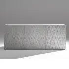 Buffet à 3 portes et 3 étagères intérieures, décor en aluminium de fonderie - Scorpion Viadurini