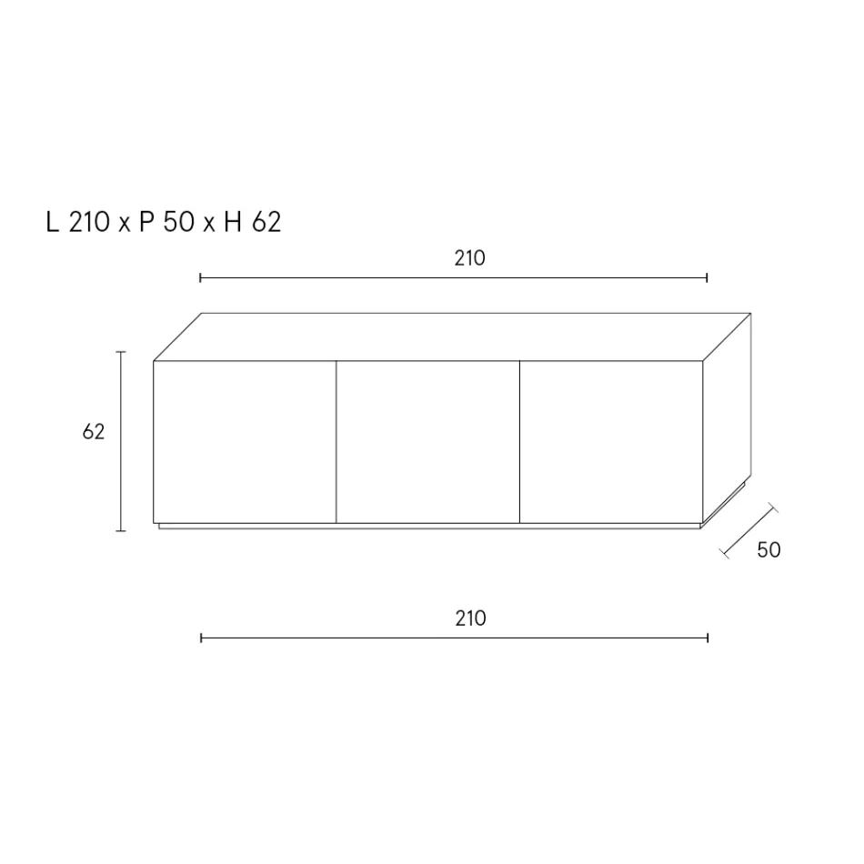 Buffet à 3 portes et 3 étagères intérieures, décor en aluminium de fonderie - Scorpion Viadurini