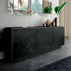 Buffet avec 3 portes et structure laquée et stratifiée Made in Italy - Ferrara Viadurini