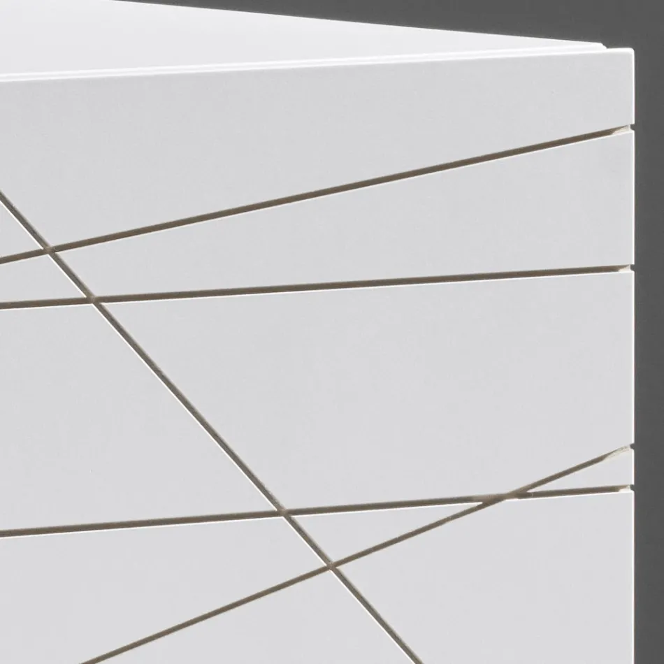 Buffet à 3 portes en aggloméré de bois peint - Ariete Viadurini