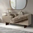 Buffet à 3 portes en MDF laqué recouvertes de verre miroir - Diletta Viadurini