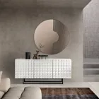 Buffet 3 portes en MDF recouvert de PVC laqué, fabriqué en Italie - Dorotea Viadurini