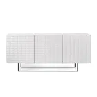 Buffet 3 portes en MDF recouvert de PVC laqué, fabriqué en Italie - Dorotea Viadurini