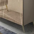 Buffet à 3 portes en verre miroir et piètement en métal - Eleonora Viadurini