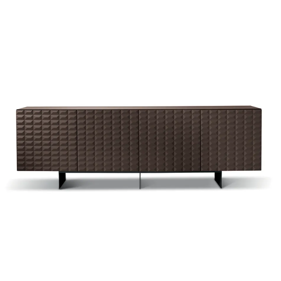 Buffet à 4 portes en MDF recouvert de PVC laqué, fabriqué en Italie - Dorotea Viadurini