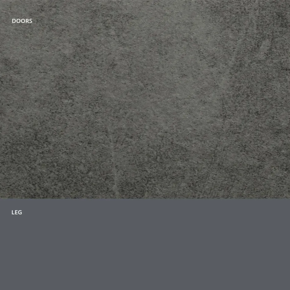 Buffet avec portes en stratifié HPL effet pierre fabriqué en Italie - Fiorenza Viadurini