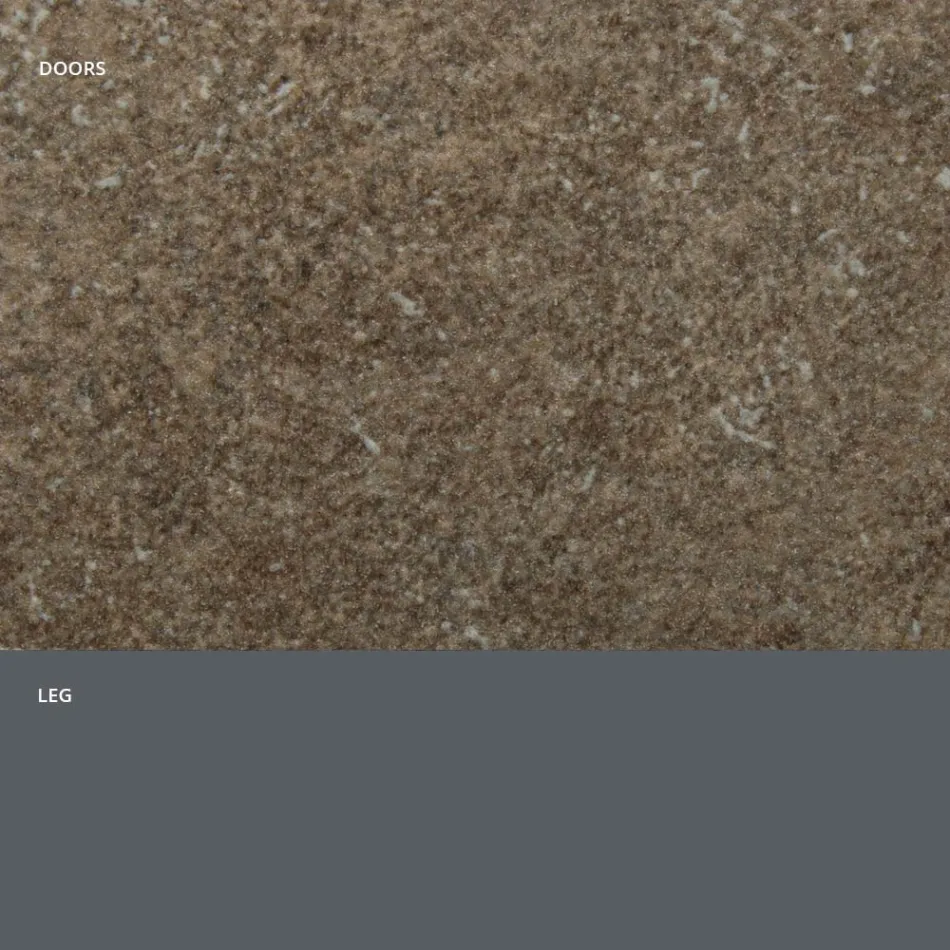 Buffet avec portes en stratifié HPL effet pierre fabriqué en Italie - Fiorenza Viadurini