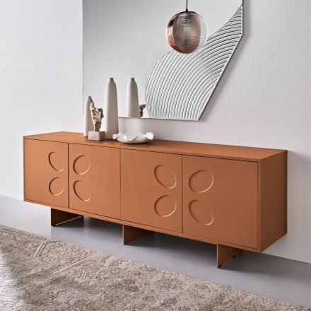 Buffet Rialto à quatre portes en MDF et mélaminé, disponible en deux finitions. Fabriqué en Italie. Viadurini