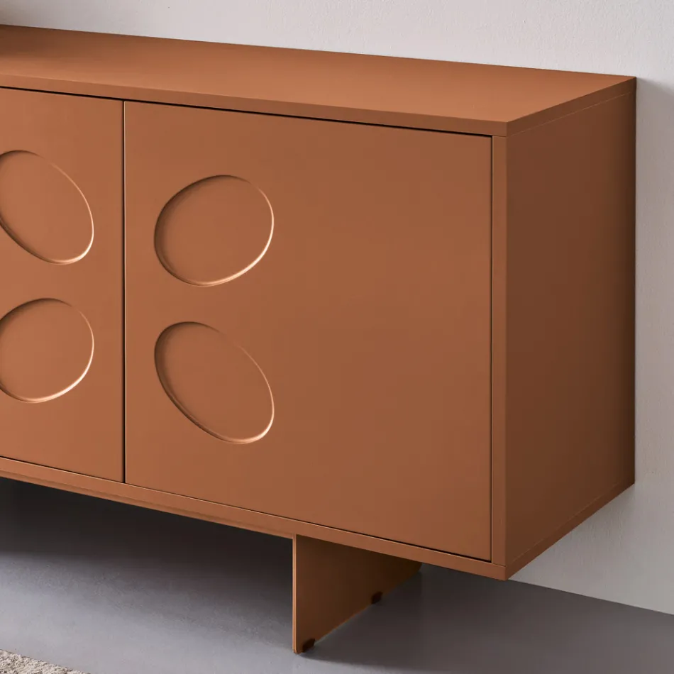 Buffet Rialto à quatre portes en MDF et mélaminé, disponible en deux finitions. Fabriqué en Italie. Viadurini