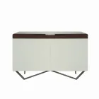 Buffet avec Structure en Mdf Blanc 2 Pieds en Fer Made in Italy - Corail Viadurini