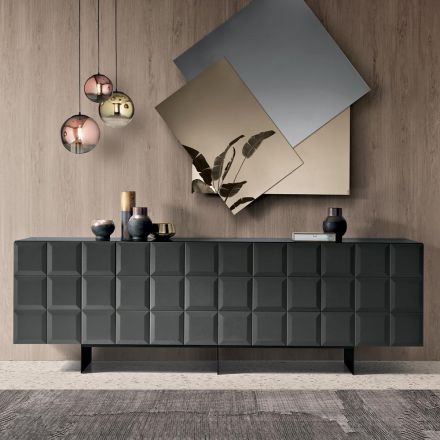 Buffet d'intérieur à 4 portes à carreaux, fabriqué en Italie - Elisabetta Viadurini