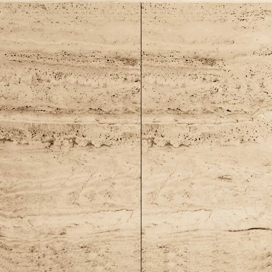 Buffet de salon avec 2 portes en finition marbre travertin fabriqué en Italie - Jon Viadurini