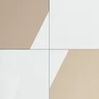 Buffet de salon avec 4 portes en verre blanc et finition vison Made in Italy - Eva Viadurini