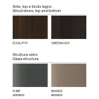 Buffet en bois avec structure en verre Made in Italy - Azuki Viadurini