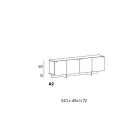 Buffet en bois avec structure en verre Made in Italy - Azuki Viadurini