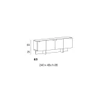 Buffet en bois avec structure en verre Made in Italy - Azuki Viadurini