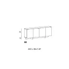 Buffet en bois avec structure en verre Made in Italy - Azuki Viadurini