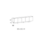 Buffet en bois avec structure en verre Made in Italy - Azuki Viadurini