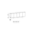 Buffet en bois avec structure en verre Made in Italy - Azuki Viadurini