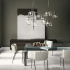 Buffet en bois avec structure en verre Made in Italy - Azuki Viadurini