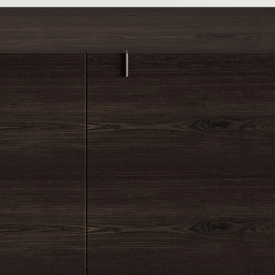 Buffet en bois avec structure en verre Made in Italy - Azuki Viadurini