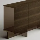 Buffet en bois avec structure en verre Made in Italy - Azuki Viadurini