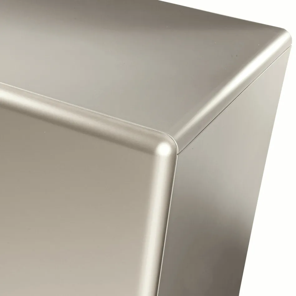 Buffet de salon avec 3 portes finition nickel fabriqué en Italie - Foglio Viadurini