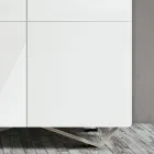 Buffet de salon avec 4 portes en finition verre blanc fabriqué en Italie - Eline Viadurini