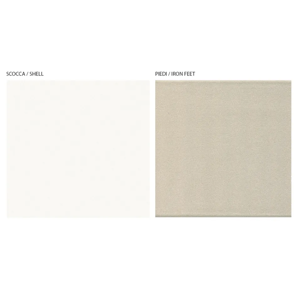 Buffet de salon avec 4 portes en finition verre blanc fabriqué en Italie - Eline Viadurini