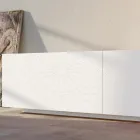 Buffet de salon en Mdf blanc avec bas-relief Made in Italy - Stilea Viadurini