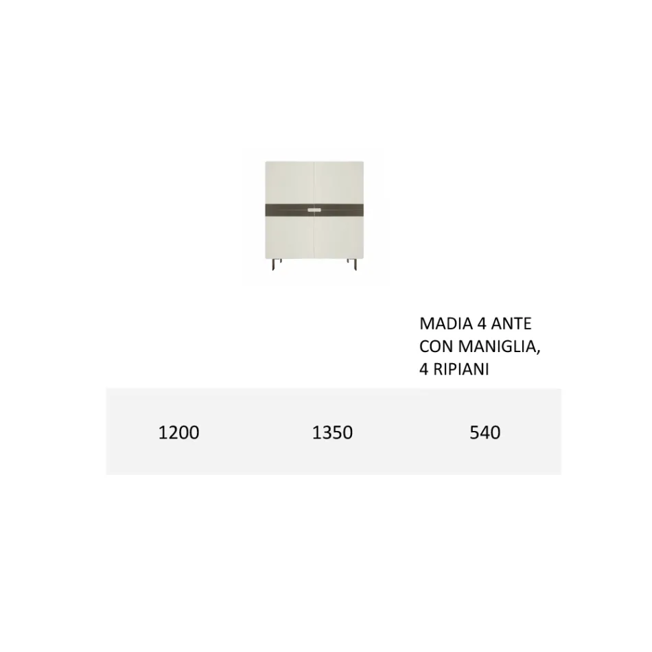 Buffet de salon en Mdf et support à 4 pieds Made in Italy - Teresina Viadurini