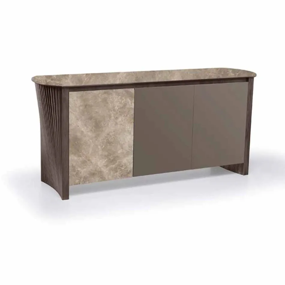 Buffet Design en Gres avec Structure en Bois et Mdf Made in Italy - Cunea Viadurini