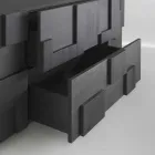 conception Buffet chaleur en bois de mélèze brossé traité Azalea Viadurini