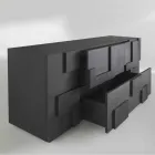 conception Buffet chaleur en bois de mélèze brossé traité Azalea Viadurini