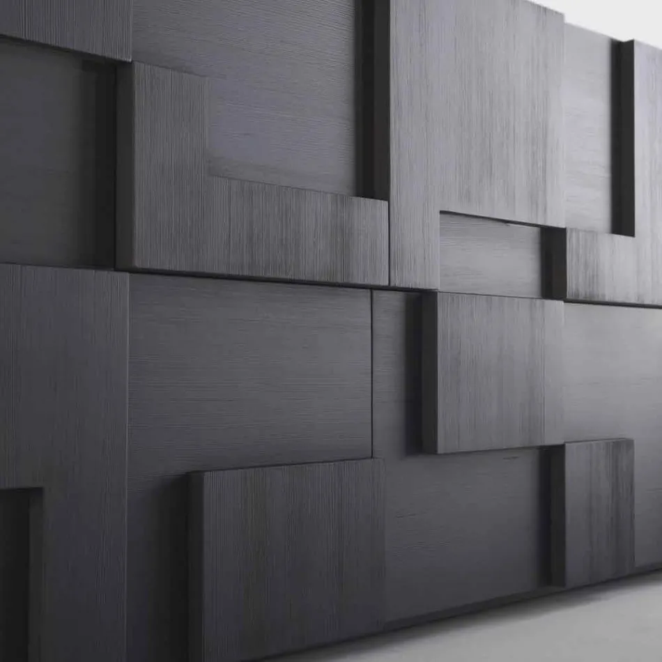 conception Buffet chaleur en bois de mélèze brossé traité Azalea Viadurini