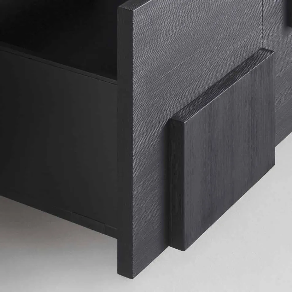 conception Buffet chaleur en bois de mélèze brossé traité Azalea Viadurini