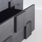 conception Buffet chaleur en bois de mélèze brossé traité Azalea Viadurini