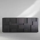 conception Buffet chaleur en bois de mélèze brossé traité Azalea Viadurini