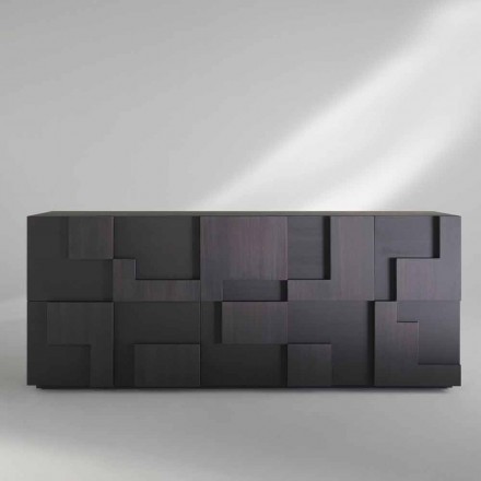 conception Buffet chaleur en bois de mélèze brossé traité Azalea Viadurini