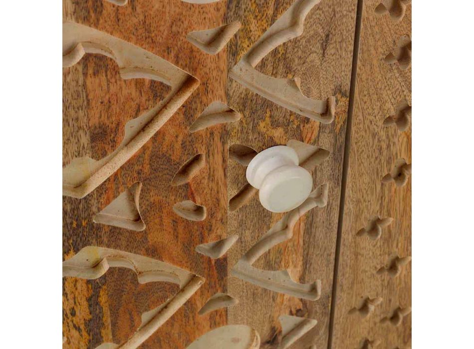Buffet design ethnique en bois de manguier peint, Centola