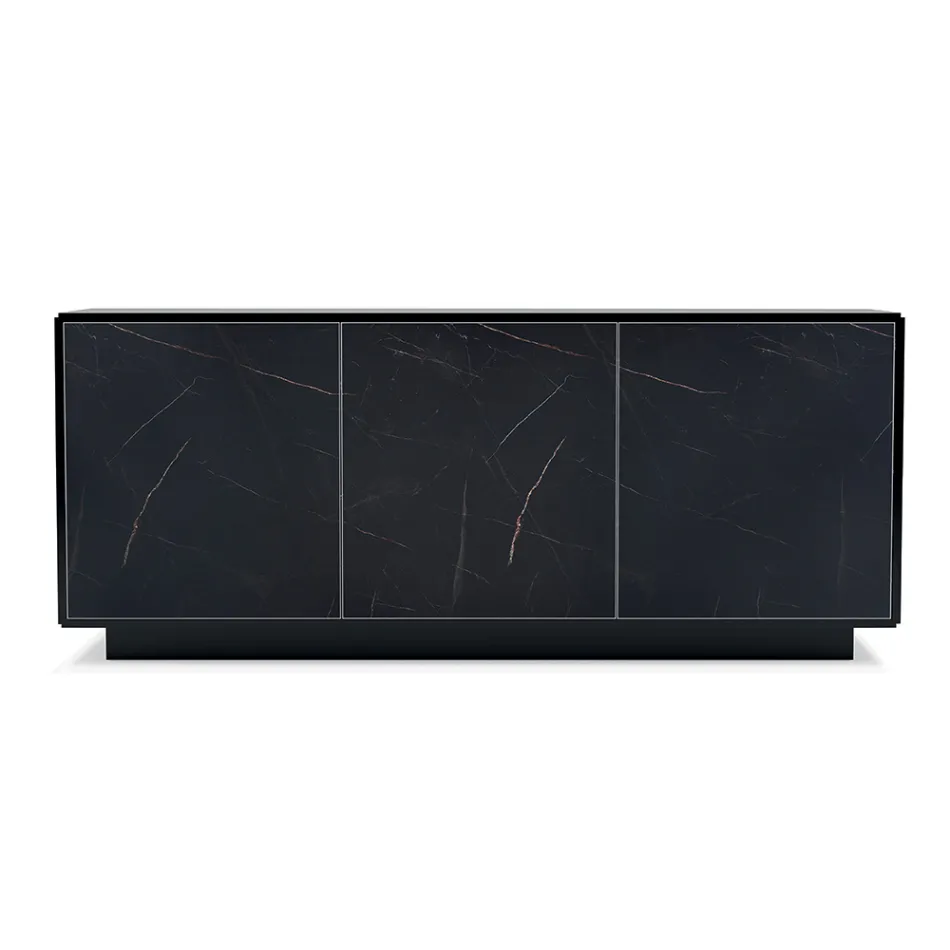 Buffet en bois avec 2 ou 3 portes en stratifié HPL Made in Italy - Fiorenza Viadurini