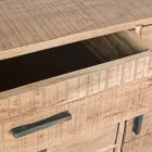 Buffet en Bois d'Acacia et Acier 2 Portes et 3 Tiroirs Homemotion - Aimune Viadurini