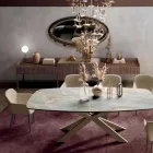 Buffet en latté de sapin plaqué noyer Canaletto - Salerno Viadurini