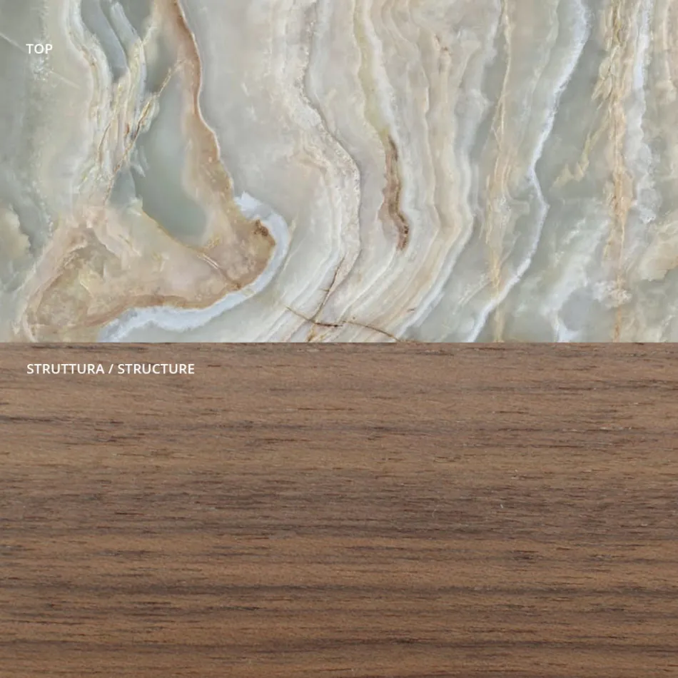 Buffet en latté de sapin plaqué noyer Canaletto - Salerno Viadurini