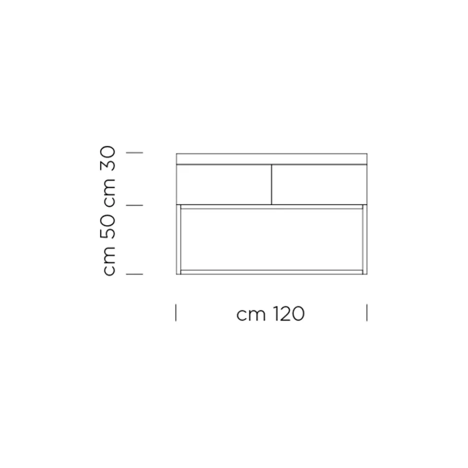Buffet en latté de sapin plaqué noyer Canaletto - Salerno Viadurini
