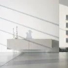 Buffet en Mdf Gris Clair avec Pieds en Verre Made in Italy - Germena Viadurini